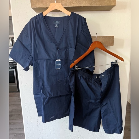 Harbor Bay|Men's Navy button up shirt & shorts matching set,NWT in size 2X••• - Picture 3 of 13